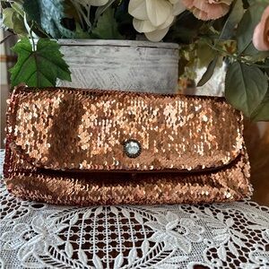 Norell Sequin Clutch Bag - Bronze